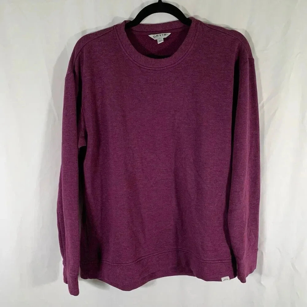 Orvis Sweater Men's Small Purple Long Sleeve Crew Neck Pullover